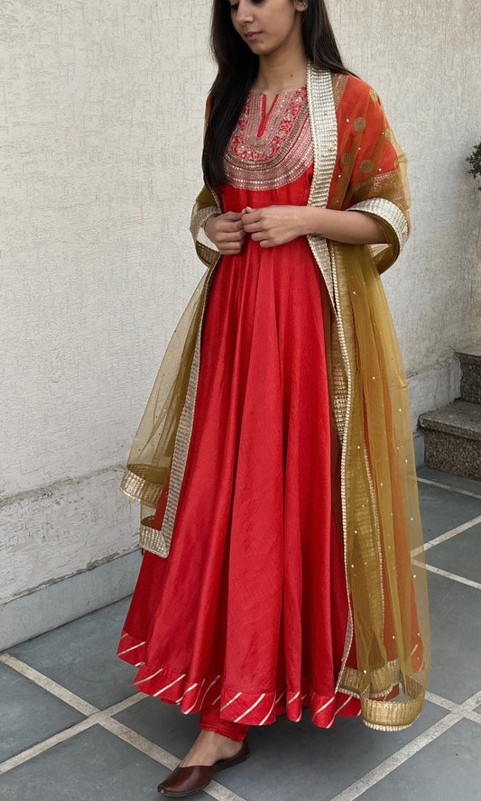 SCARLET ANARKALI SET