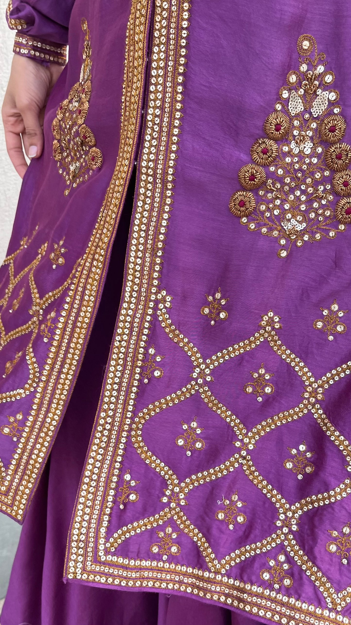 PURPLE BLOUSE JACKET & SKIRT SET