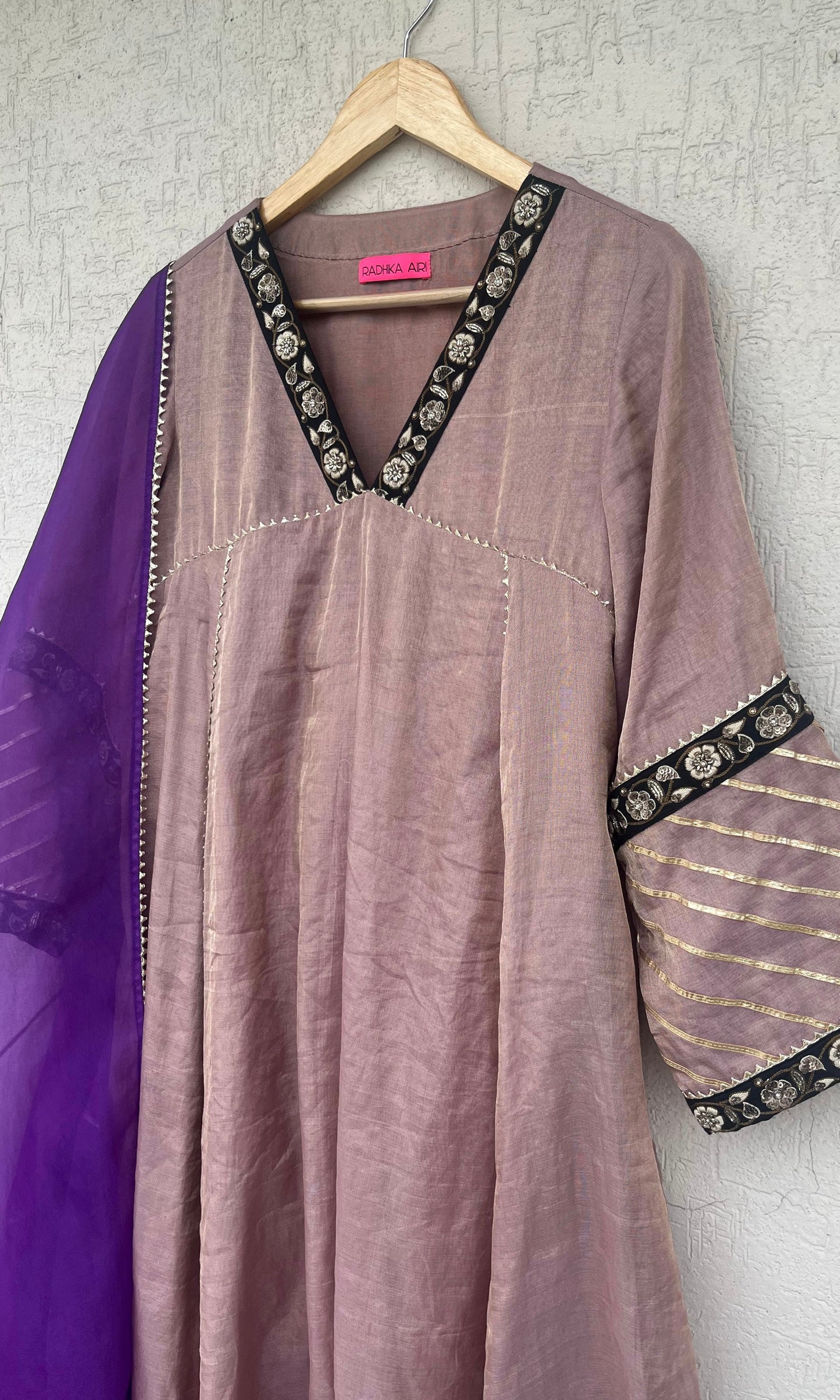 TISSUE A-LINE KURTA SET