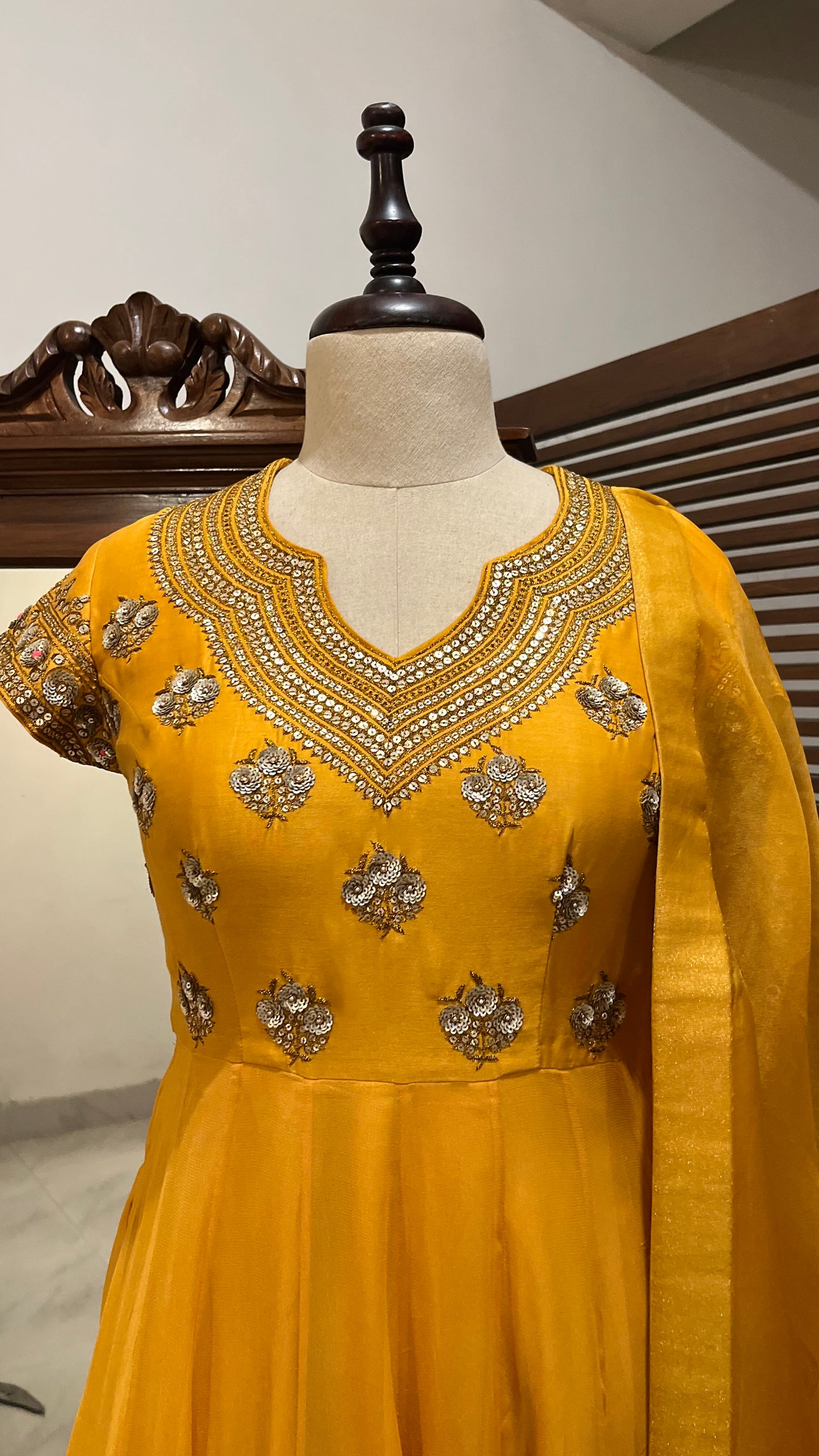 MUSTARD ANARKALI SET