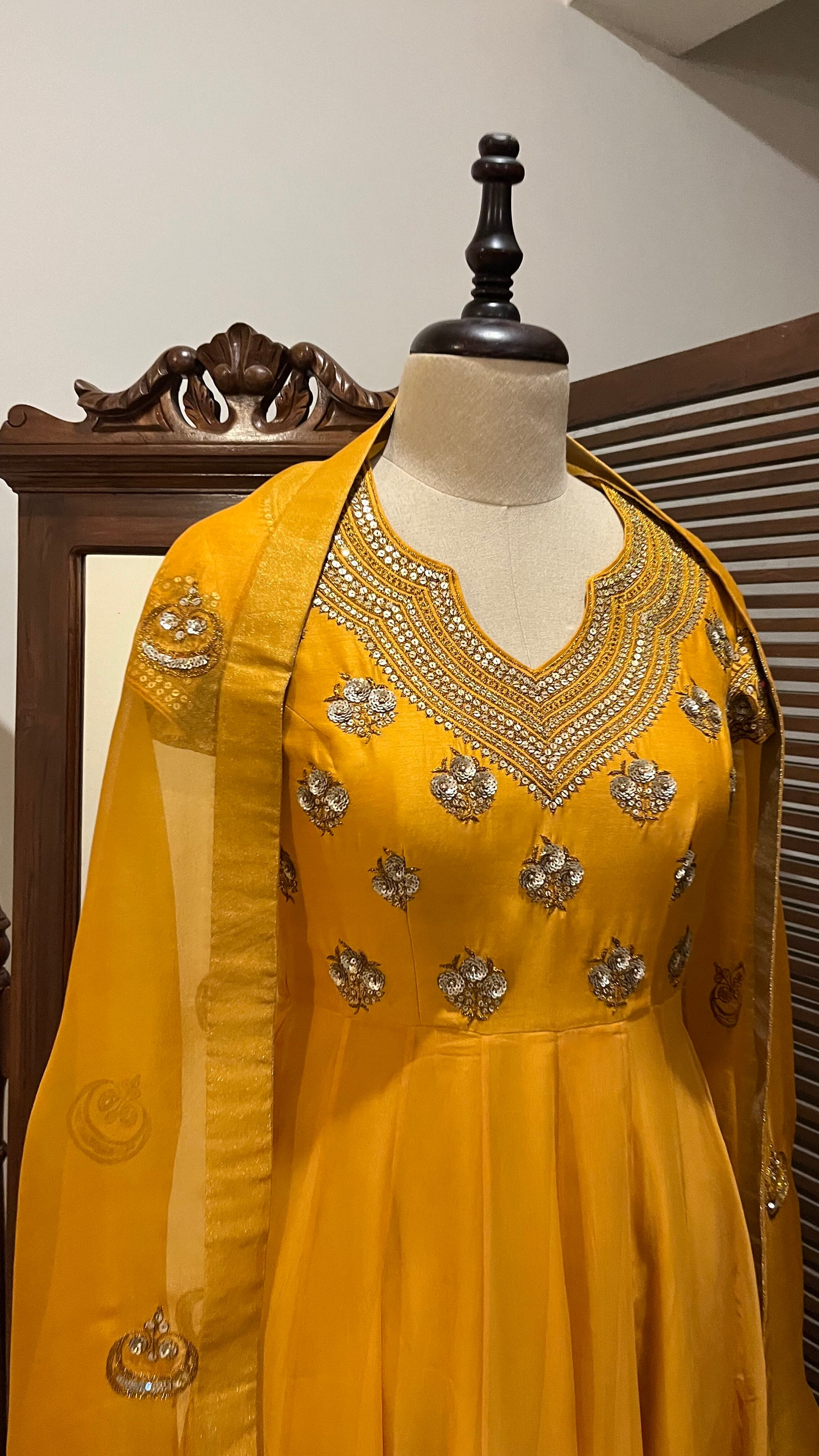 MUSTARD ANARKALI SET