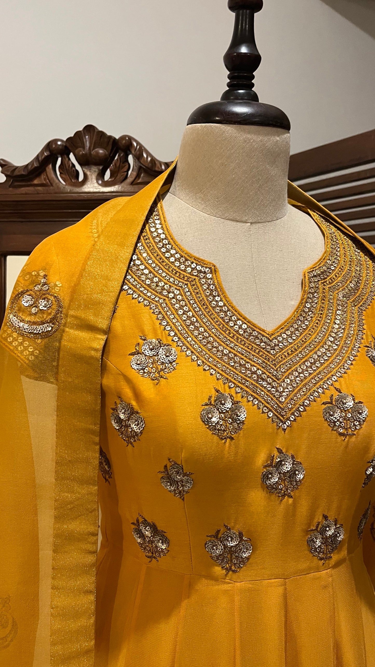 MUSTARD ANARKALI SET