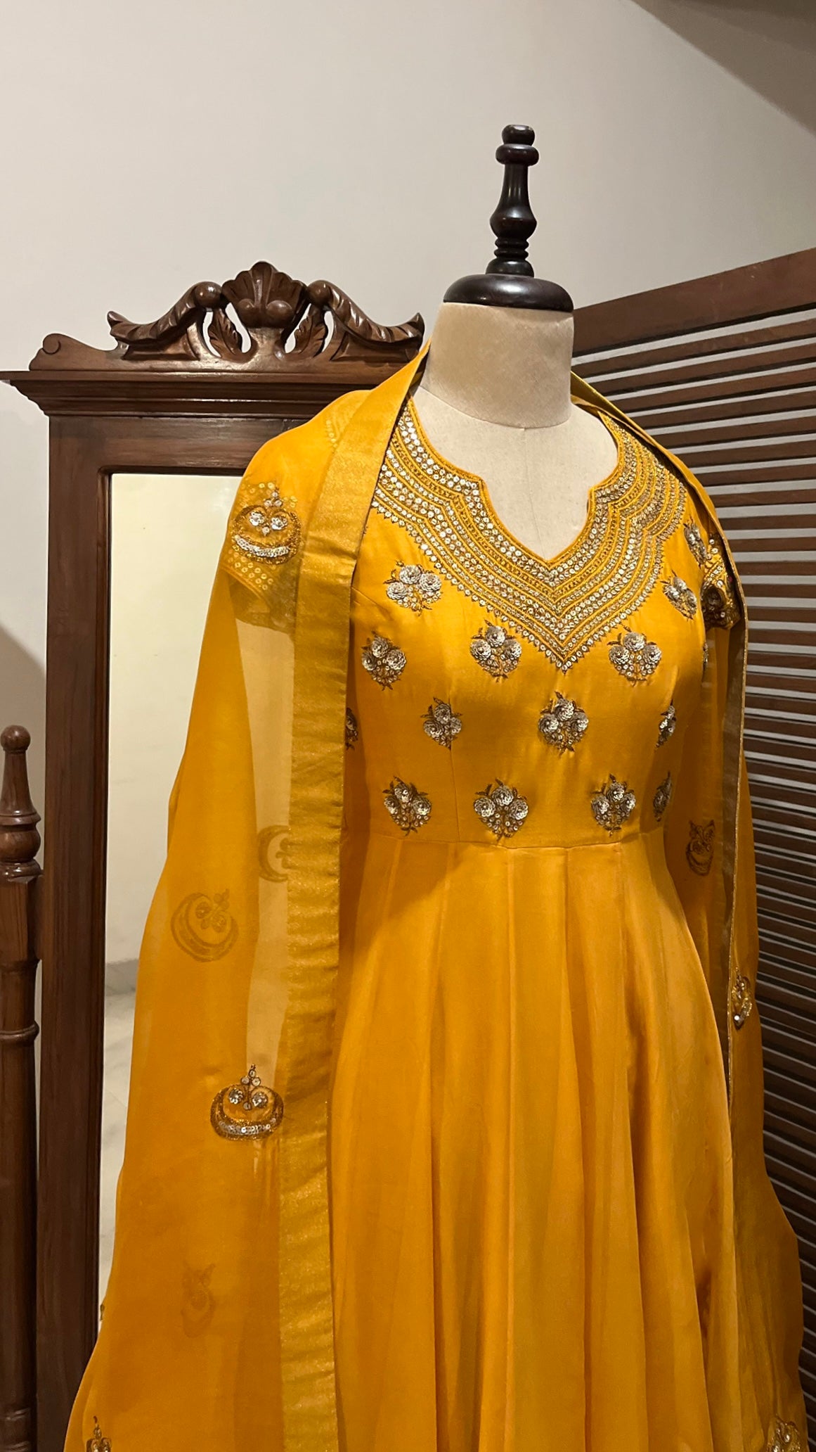 MUSTARD ANARKALI SET