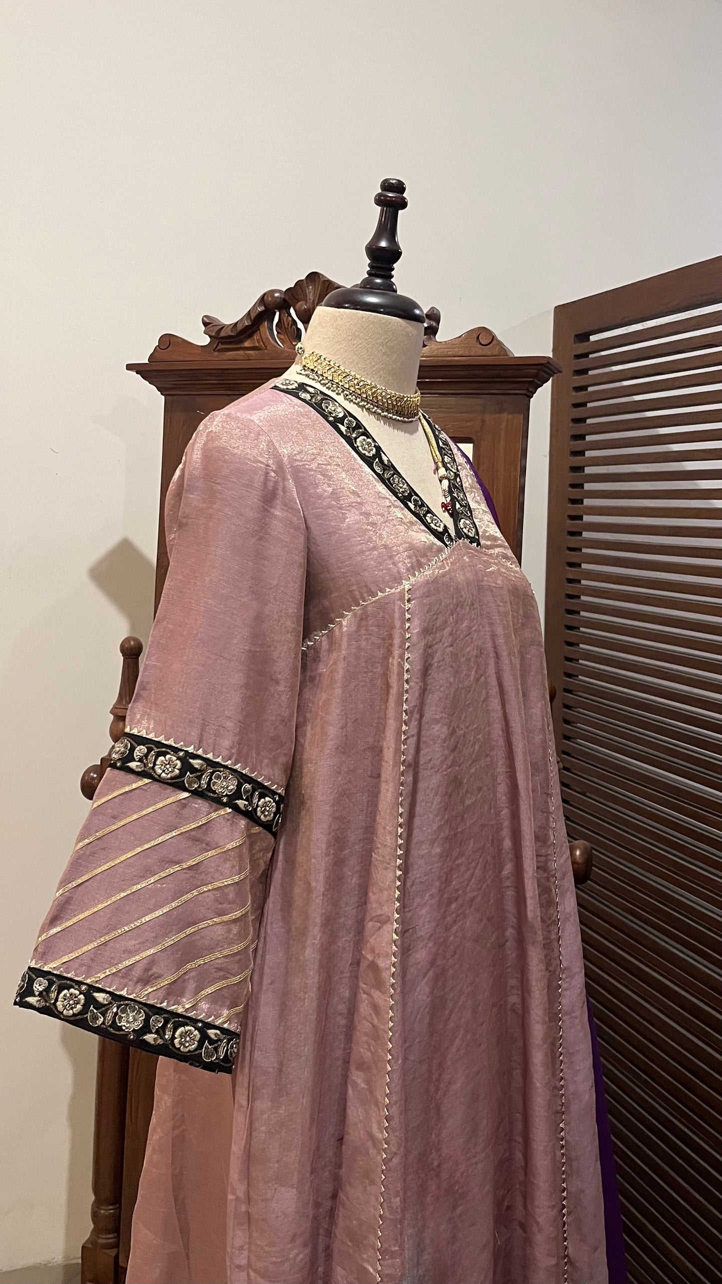 TISSUE A-LINE KURTA SET