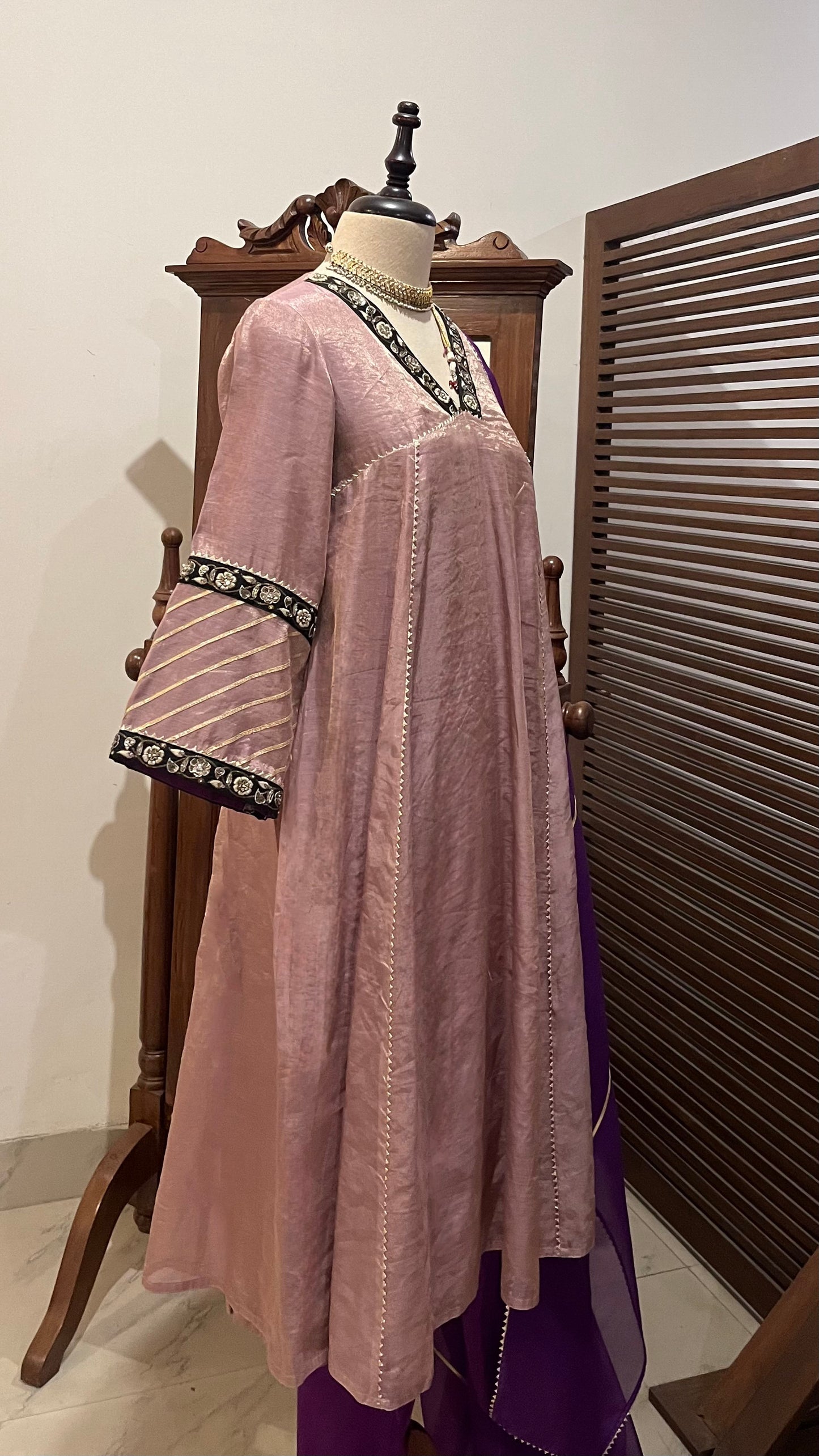 TISSUE A-LINE KURTA SET