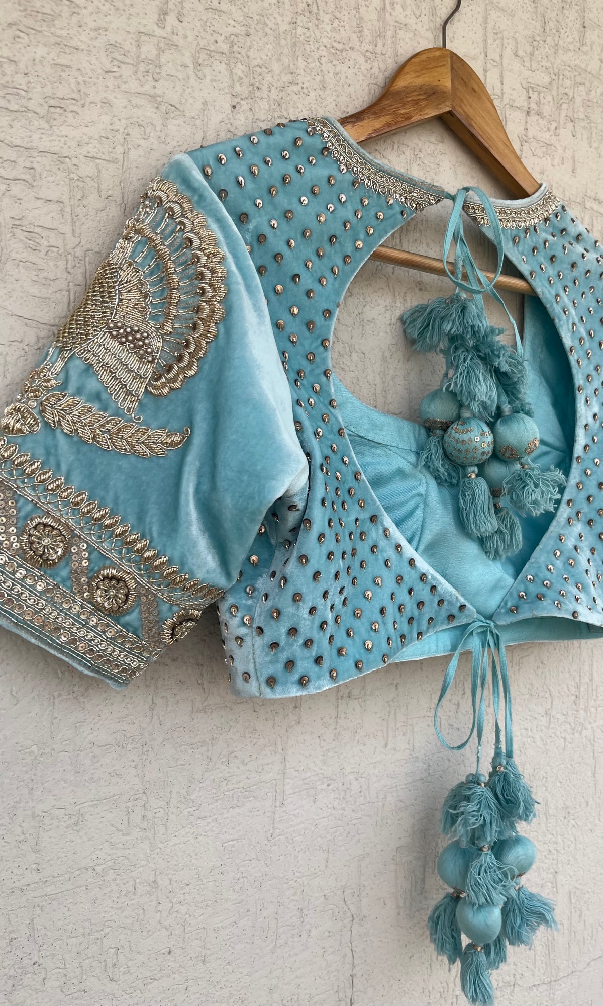 BLUE VELVET BLOUSE