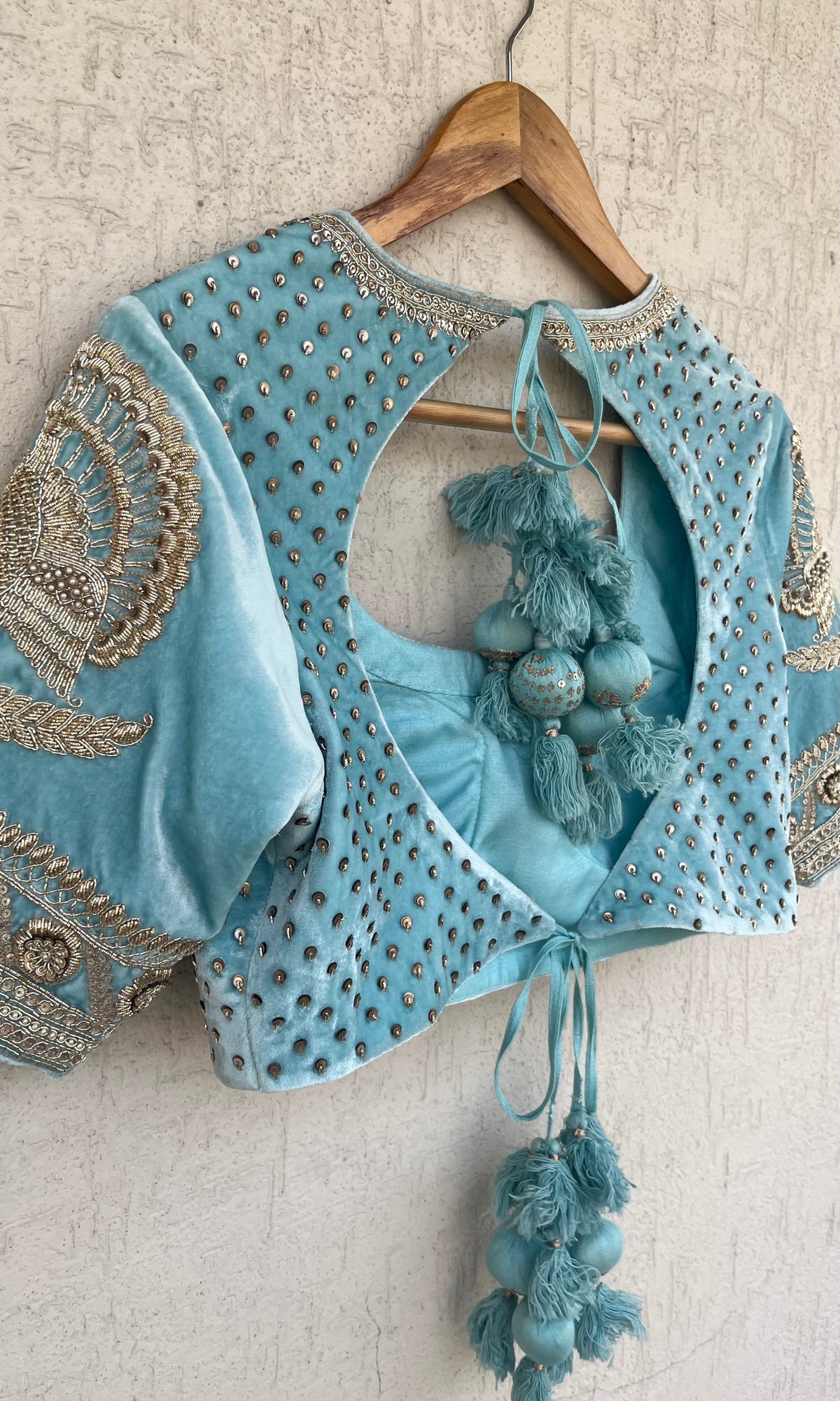 BLUE VELVET BLOUSE