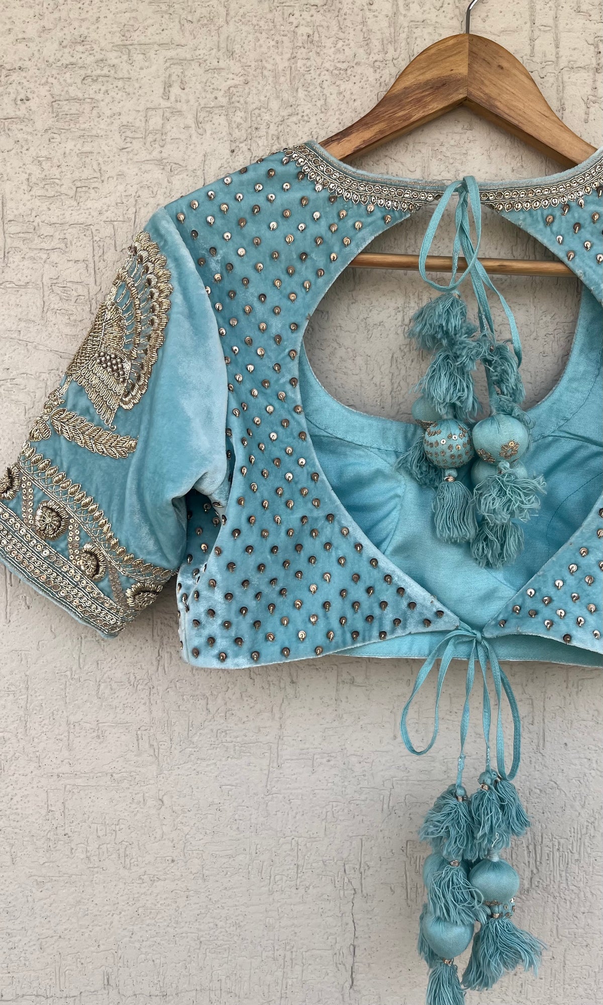 BLUE VELVET BLOUSE