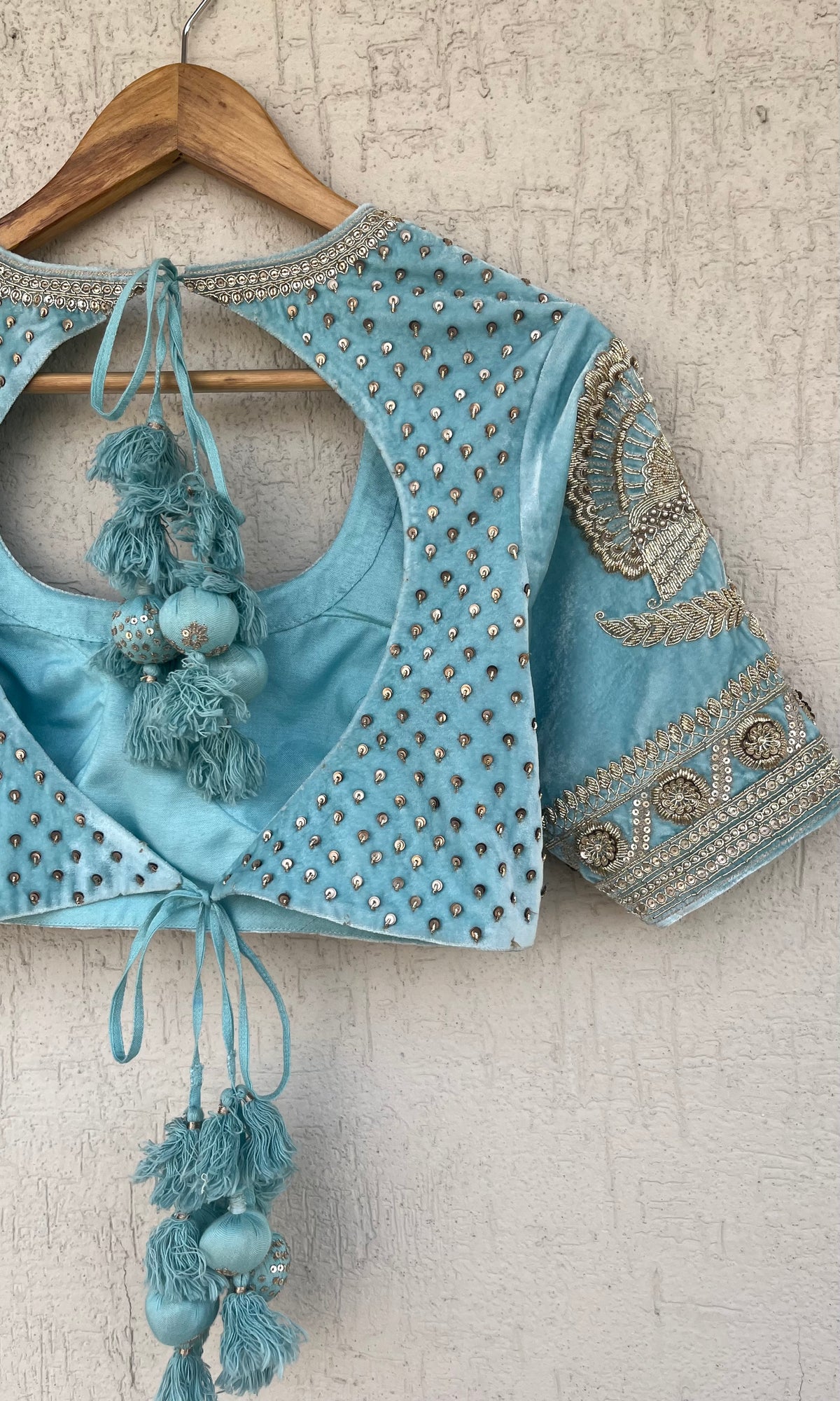 BLUE VELVET BLOUSE