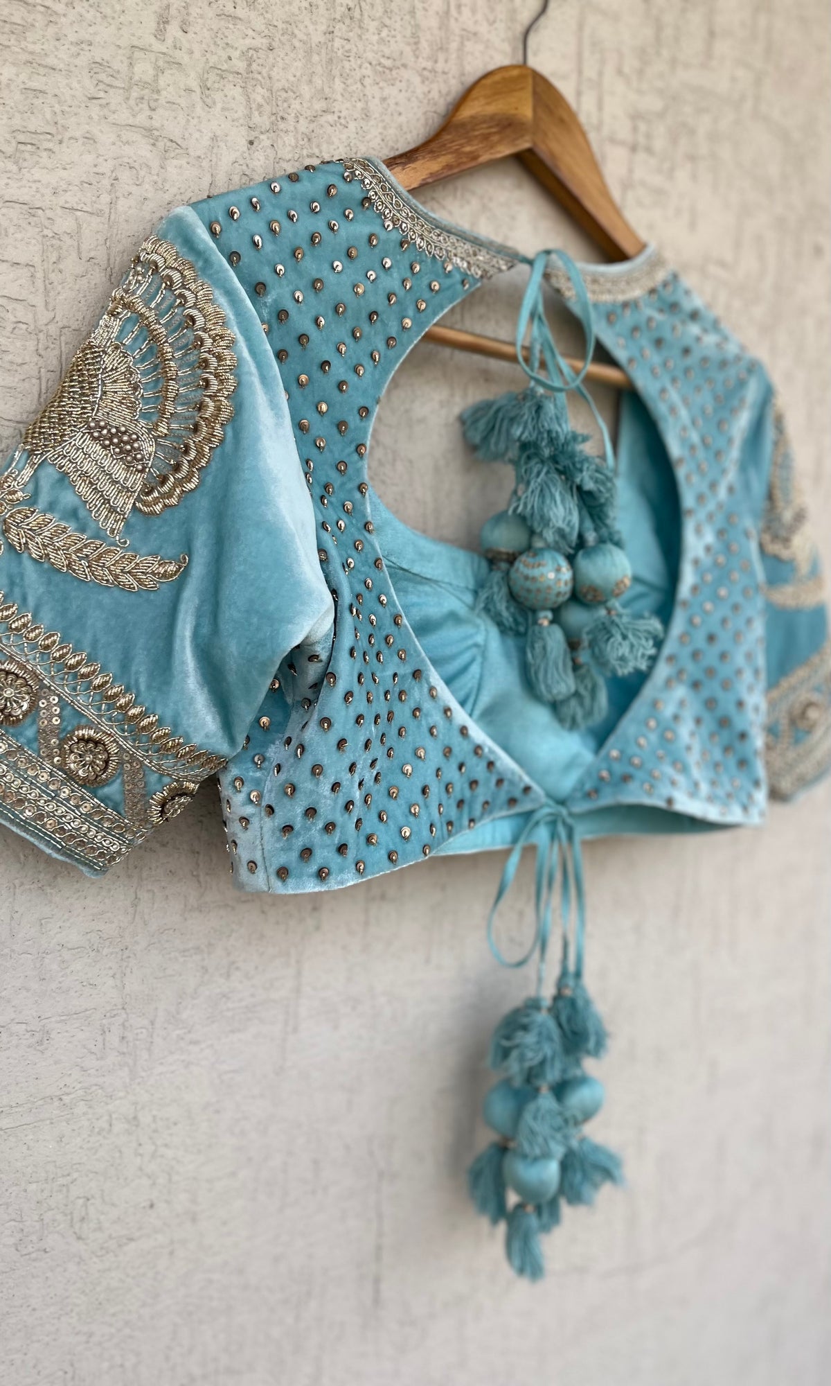 BLUE VELVET BLOUSE