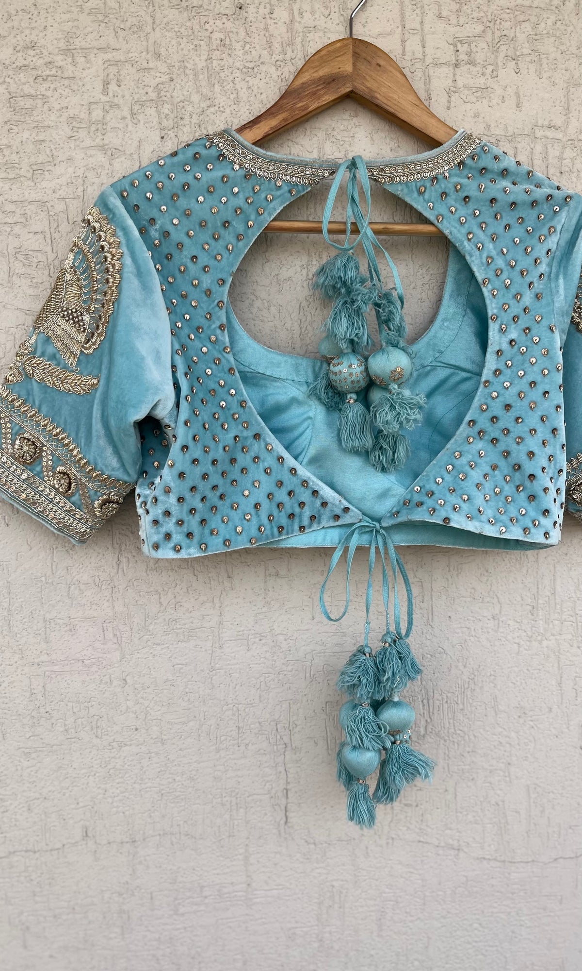 BLUE VELVET BLOUSE