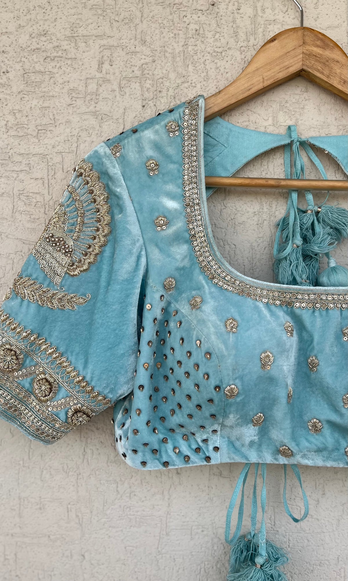 BLUE VELVET BLOUSE