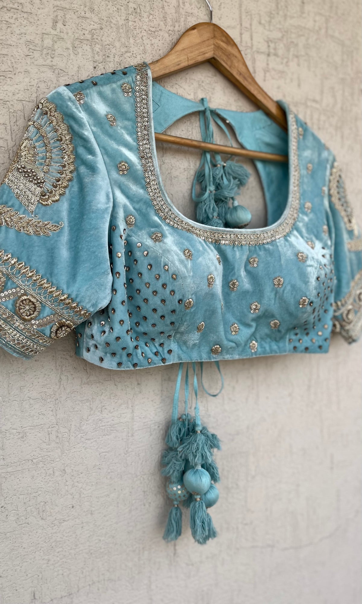 BLUE VELVET BLOUSE